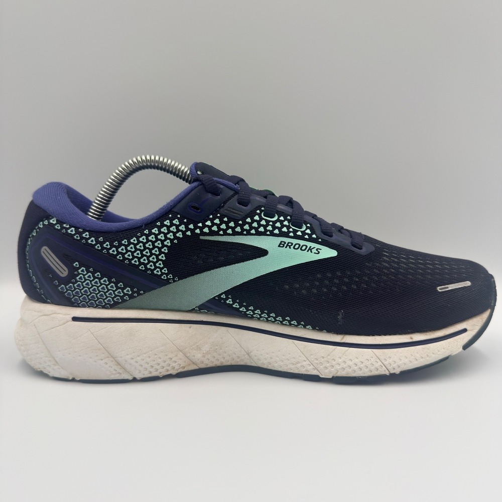 Brooks Ghost 14 Women Size 10 Running Shoes Wide D 1203561D446 Navy Teal - Picture 4 of 10
